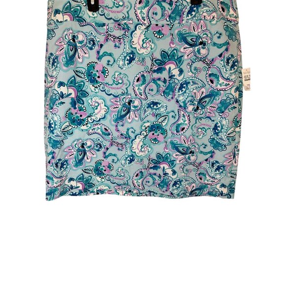 Talbots Womens Paisley Print Aqua Pencil Skirt Size 16W Officecore - Picture 2 of 6